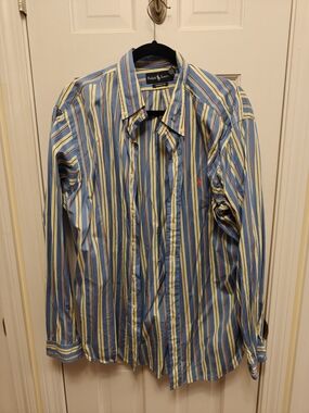 Ralph Lauren Blue, Yellow & Red Multi-Stripe Button-Up Shirt